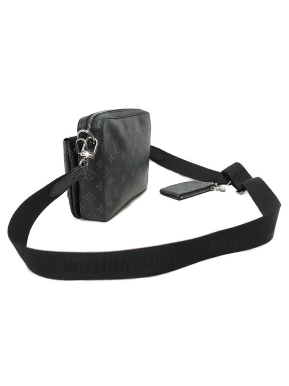 Louis Vuitton Trio Shoulder Monogram Messenger Eclipse Black Bag Black